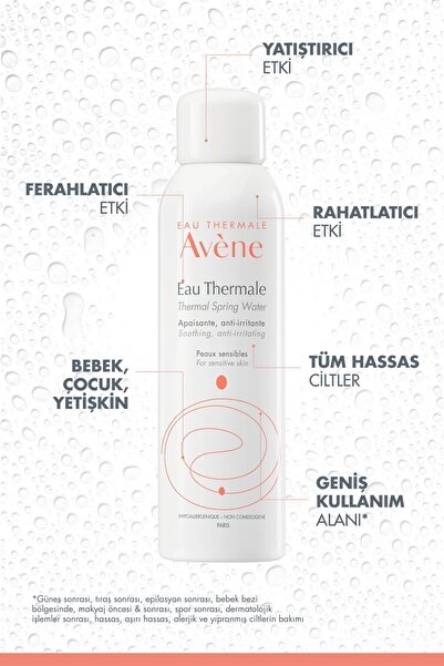 Avene Tüm Cilt Tipleri İçin Yatıştırıcı, Rahatlatıcı ve Ferahlatıcı Orta Boy Avène Termal Su 150 ml x2