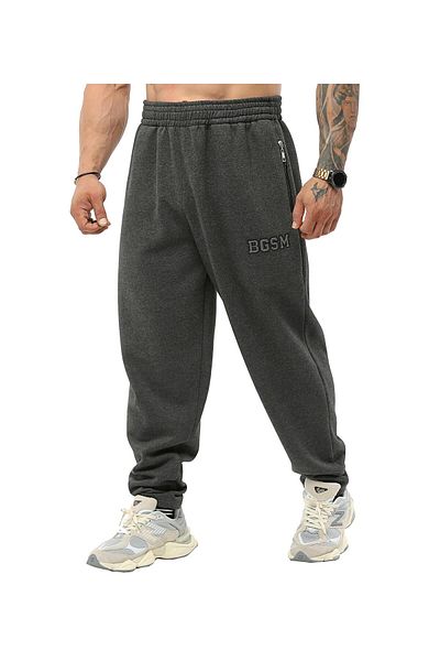 BGSM Men's Winter Sweatpants Zipper Detailed Sports Trousers BGSM PNT1384