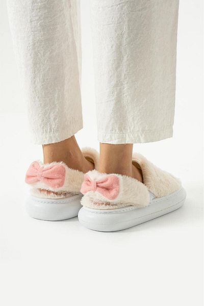 Moda Devrin White Rabbit Winter Sandals Slippers Home Balcony Garden Slippers