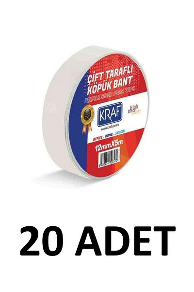 KRAF 20 Τεμάχια 12 Mm X 5 Μέτρα Ταινία Αφρού Διπλής Όψης