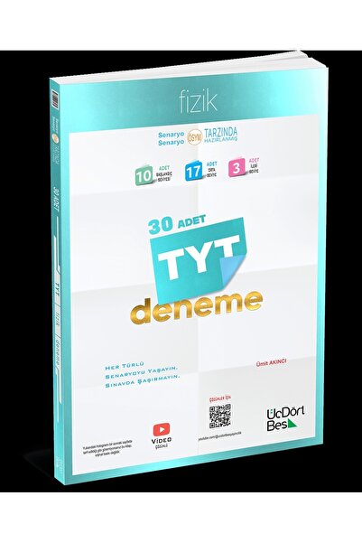 Üç Dört Beş Yayıncılık ÜçDörtBeş Yayınları TYT Fizik 30 Deneme