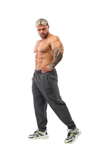 BGSM Pantaloni de trening pentru bărbați, cu buzunare cu fermoar, pantaloni d...