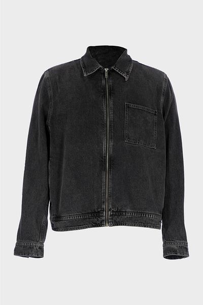CROSS JEANS Anthracite Zippered Jean Jacket - Regular Fit C 4553-110