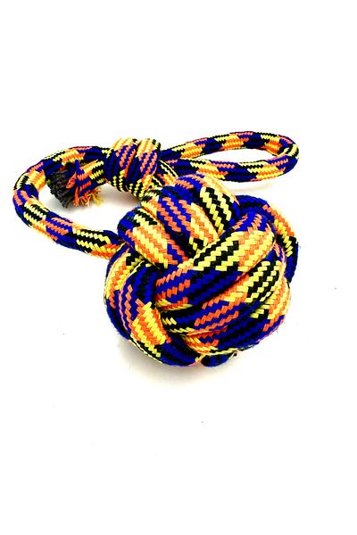 Tasma Market Tooth Drawstring Dog Biting Ball with Hold Rope 9cm
