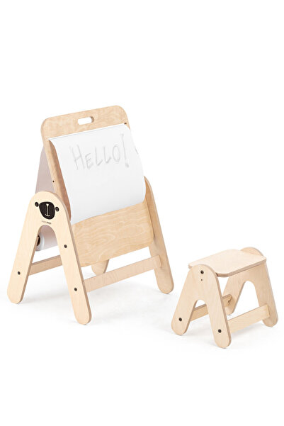 MAMATOYZ Masuta si tabla 2 in 1 cu scaunel MamaToyz Massam, Ursulet