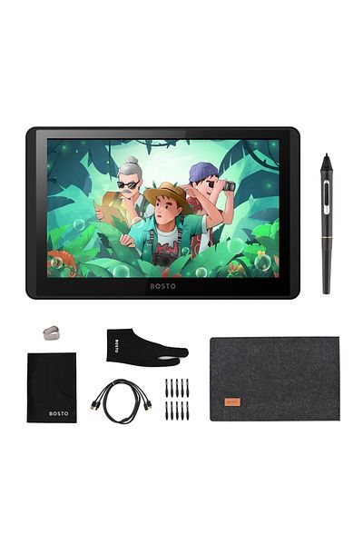 Choice شاشة 12HD-A BOSTO 12HD-A H-IPS LCD للرسم اللوحي مقاس 11.6 بوصة وشاشة 1366 × 768 ودقة 8192 بكسل