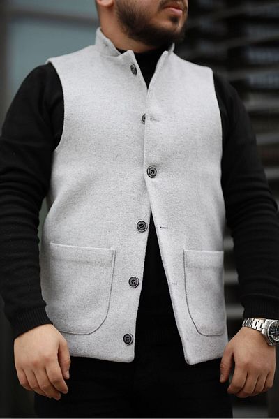 FMB Ticaret Italian Style Stamped Prevailing Collar Slim Fit Premium Vest