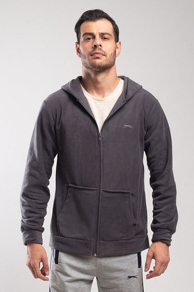 Slazenger Jachetă Softshell pentru bărbați cu buzunar fleece și fermoar Gri închis