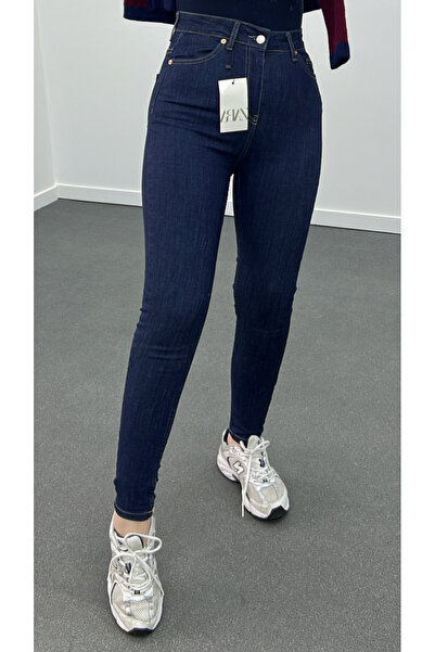 Narferita Blugi skinny ZR Dark Blue Super Lycra