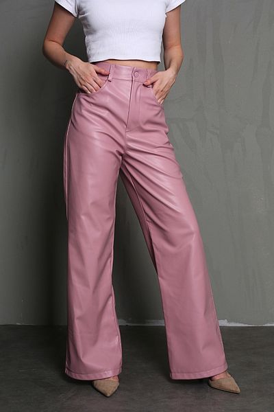 Madmext Staubige Rose-Leder-Basic-Damenhose MG1316
