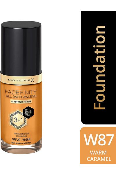 Max Factor Facefinity All Day Flawless Foundation - W87 - Warm Caramel, 30ml