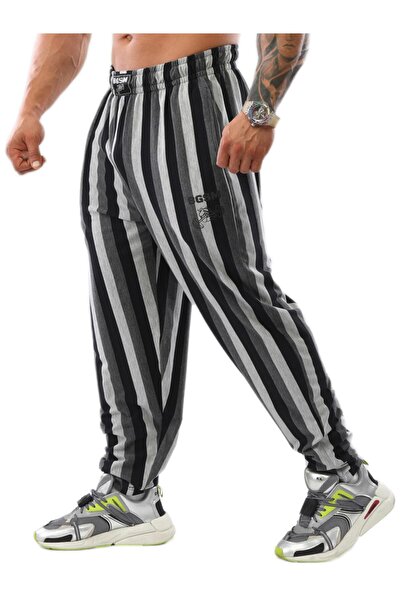 BGSM Pantaloni de trening cu dungi, croială lejeră, pentru bărbați Pnt1357