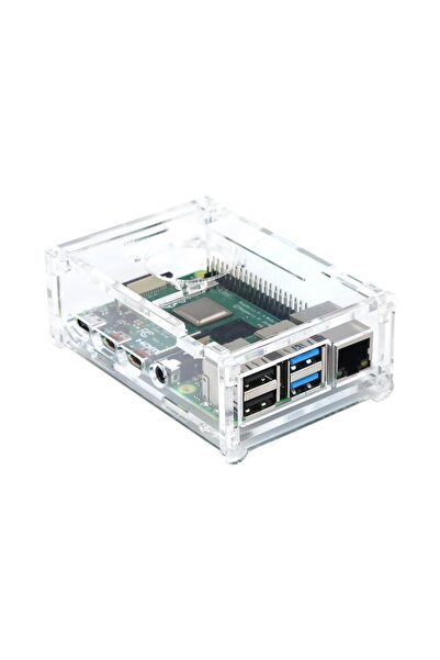 Raspberry Pi 4b Için 3007/3010 Fanları Destekleyen Şeffaf Akrilik Kasa