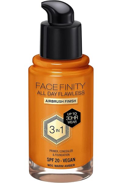 Max Factor Facefinity All Day Flawless Foundation - W91 - Warm Amber, 30ml