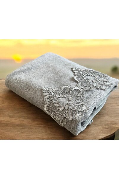 Çeyiz Bahçesi Elsa Двоє рушників - Весільний набір, кремово-сірий