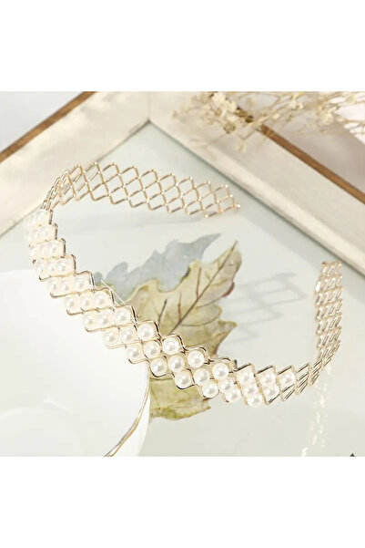 REYNA Kadın Gold/Gümüş Renk İnci Detaylı Yeni Sezon Taç