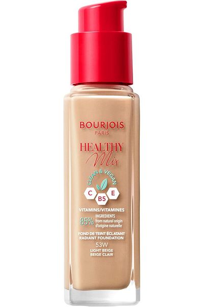 Bourjois Healthy Mix Clean Foundation by Bourjois, Light Beige 53W, 30ml, for All Skin Types