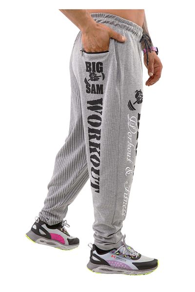 Big Sam Gray Wide Cut Body Trousers Sweatpants - 1174