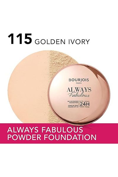 Bourjois Always Fabulous Powder Foundation - 115 - Golden Ivory, 7g