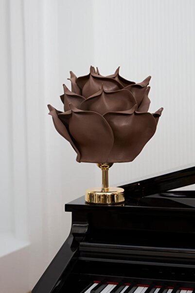 Maison Avf Kahverengi Eva Gül Tasarım Kablosuz Masa Lambası - Alt Parlak Gold