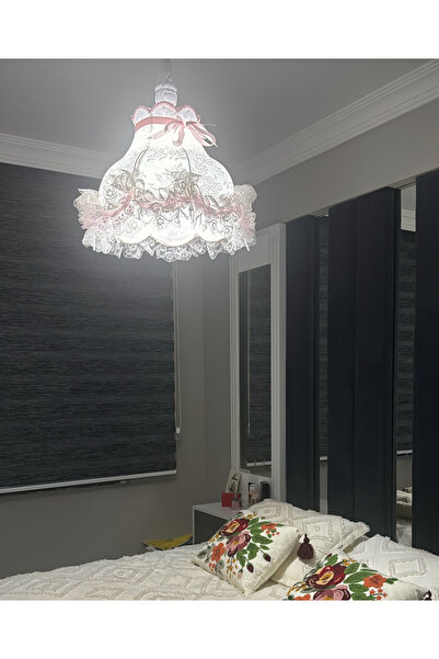 LULUAVİZEM Pudra pembe Avize