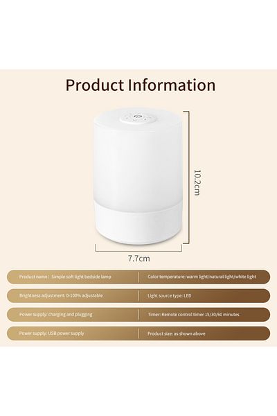 AVACOM Not Remote Control Touch Night Lamp USB LED Lamp Remote Control Switch Rechargeable Three Colors Lig