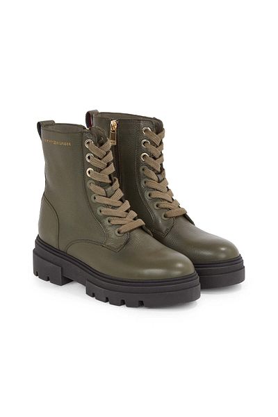 Tommy Hilfiger RBN márkájú bőr logós csizma - BOOTS FW0FW08160