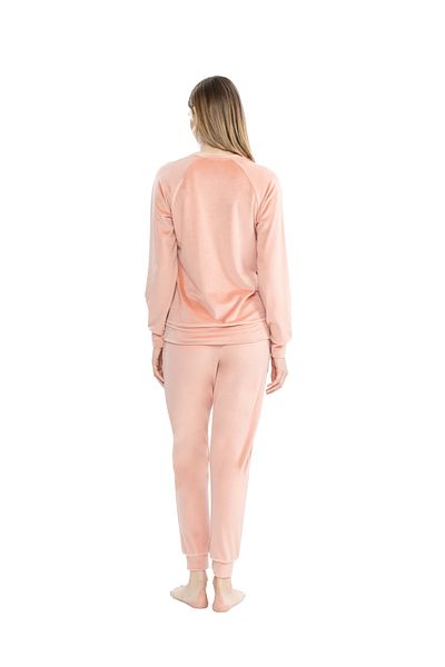 U.S. Polo Assn. 17092 Set de pijamale confortabile din catifea cu mânecă lungă, cu picior elastic, îmbrăcăminte pentru acasă