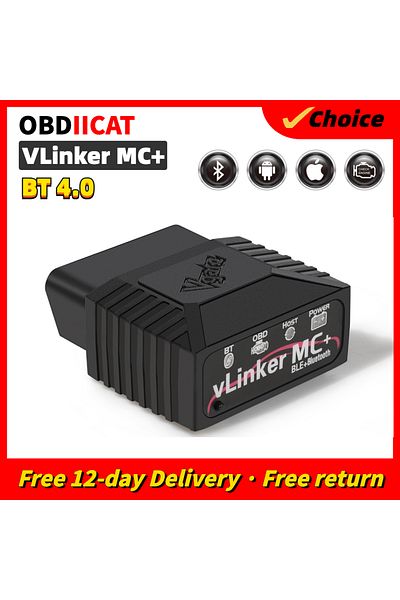 Vgate OBDIICAT-VLinker MC+ ELM327 Bluetooth3.0/ 4.0 OBD2 ELM 327 Wifi Car Diagnostic For IOS Android Sc...