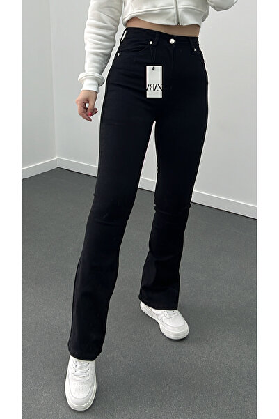 Narferita Blugi ZR Black 1 Mărime Slimming Extra High Talie Full Lycra Flare