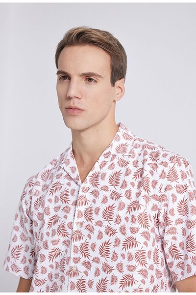 Twn Comfortable White Printed Short Sleeve Shirt