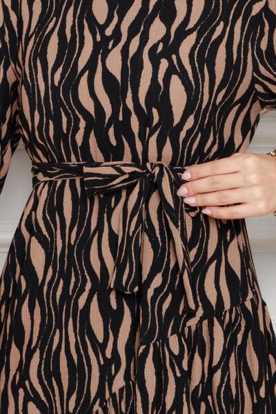 Sevitli Φόρεμα Mink Karin - Με φύλλο μέσης και σταυρωτά βολάν