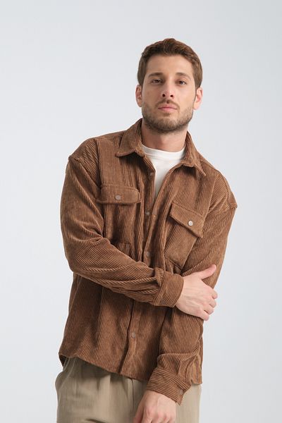 Redline Haven Men's Oversize Thick Velvet Shirt