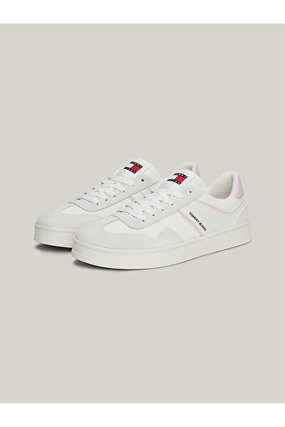 Tommy Hilfiger Beyaz-Pembe Kadın Deri Sneaker EN0EN02612TH2