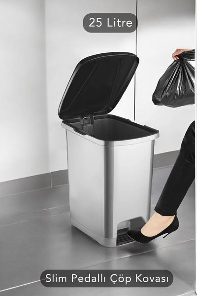 Carat Home Сlim Pedallı Ванна Кухня Сміттєвий бак (БЕЗ ВНУТРІШНЬОГО ВІДРА) - ...