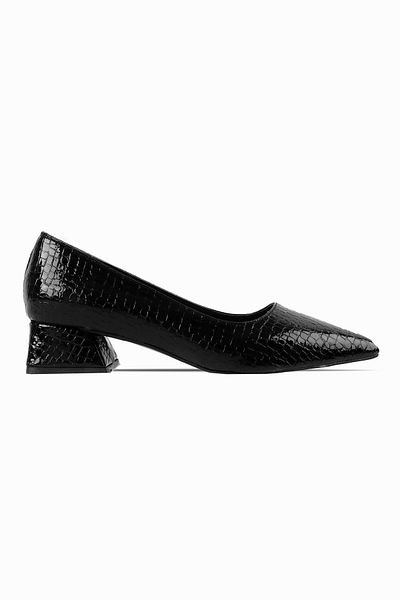 Lal Shoes & Bags Pantofi cu toc cu model crochet pentru femei Babs-R.BLACK