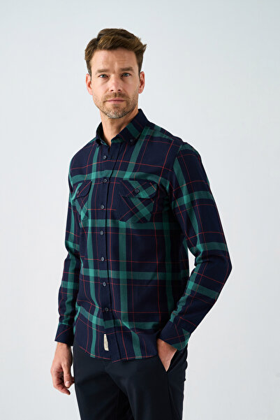 Paşahan Buttoned Collar Comfirt Fit Lumberjack Men's Shirt