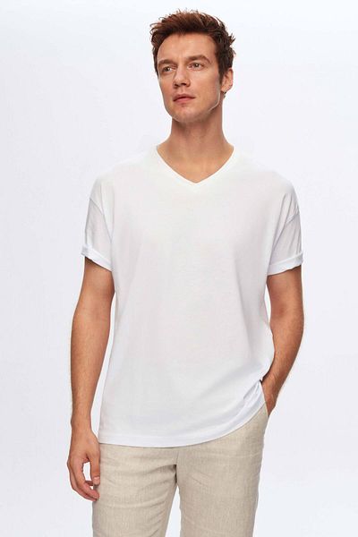 D'S Damat Λευκό 100% βαμβάκι - T-Shirt Ds Groom Regular Fit