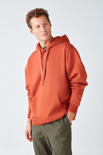 GRIMELANGE Steve Herren-Sweatshirt mit Kapuze, Kordelzug, Kängurutasche, Kachelfarbe