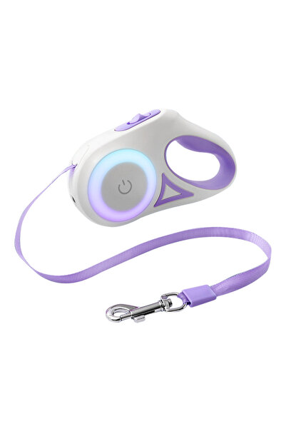 Choice حزام كلب قابل للسحب أوتوماتيكيًا بطول 5 أمتار مزود بإضاءة LED وأشرطة إضاءة عصرية رائدة للكلاب والجراء والحيوانات الأليفة