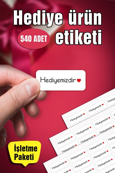 Copyrite ''It's Our Gift'' Written Sticker - 540 Pieces 4X1.5Cm, Special Gift Product for Business