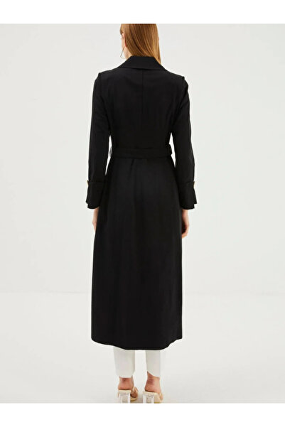 Zühre Women's Lined Cotton Black Trench Coat