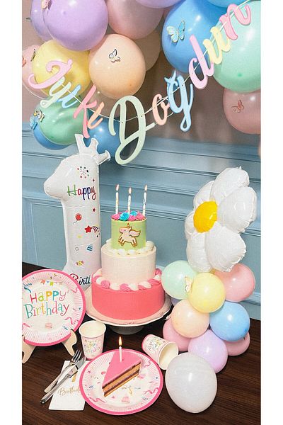 Artikel Pink Happy Birthday Use - Horse Plate and Cup Set Birthday Party Set for 8