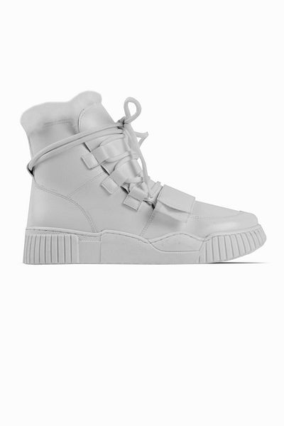Lal Shoes & Bags Cizme cu șireturi pentru femei Climber, cu pene în interior, cu velcro, alb