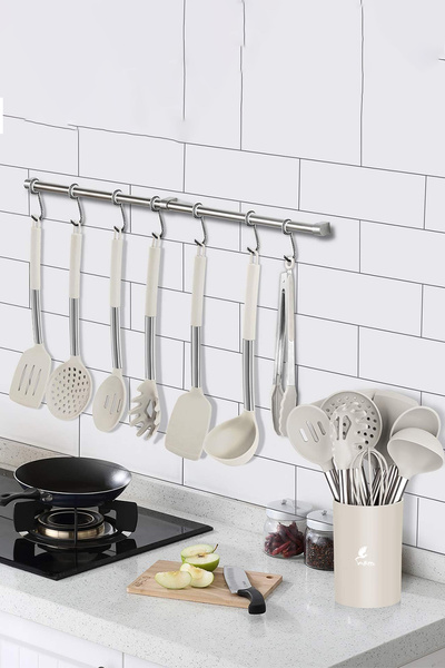valletta Guojin 26 Pieces Stainless Steel Silicone Tip Spatula Kitchenware Set Vanilla