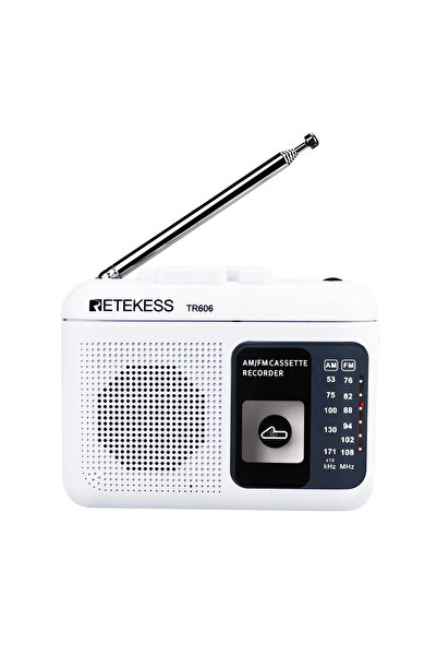 Choice White Retekess TR606 White Cassette Playback Radio FM/AM Portable Voice Recorder Support Built-in/E