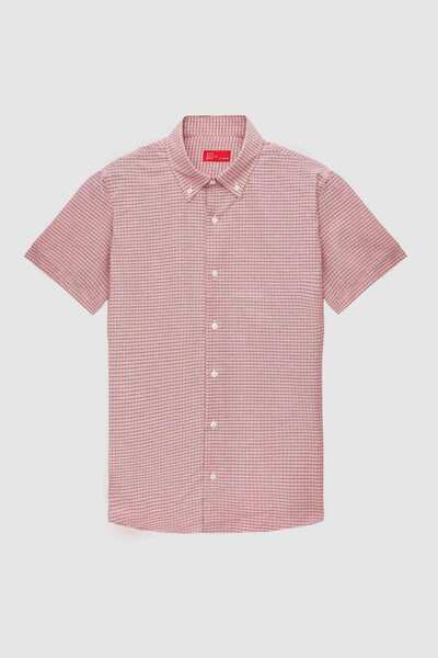 D'S Damat Καρό πουκάμισο Ds Damat Slim Fit Claret Red