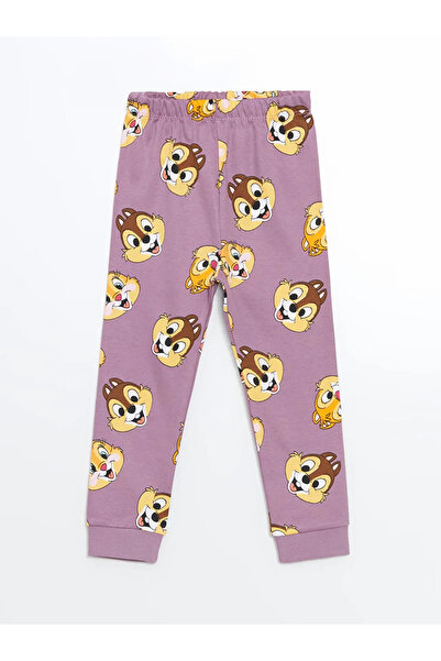 LC Waikiki LCW baby Mat Lila Baskılı Uzun Kollu Chip and Dale Baskılı Kız Bebek Pijama Takım