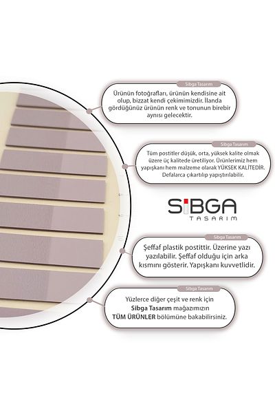 sibga tasarım Colorful Transparent Dusty Rose Postit - Bookmark Sticker Note Paper
