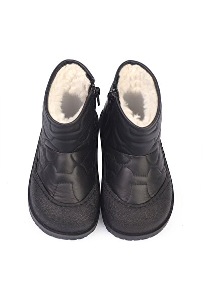 Bebbini Heat-Siyah Kürklü Hakiki Deri  Çocuk Bot